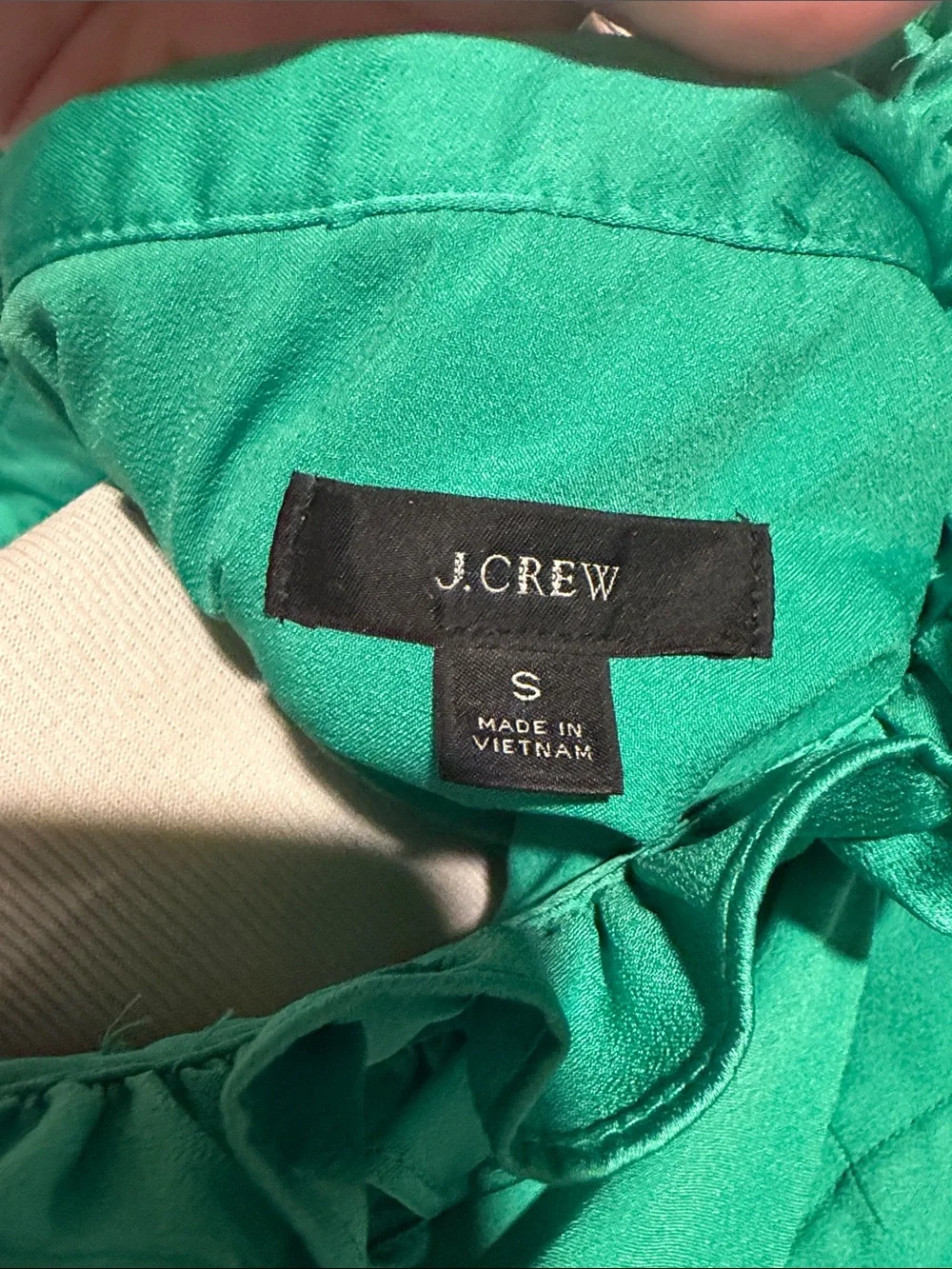 J crew Ruffled Collar Sleeveless Camisole in green
